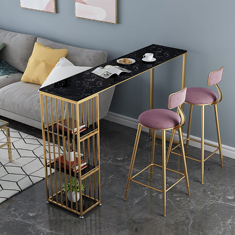 Mesa de barra de pub de mármol con rectángulo glammamam