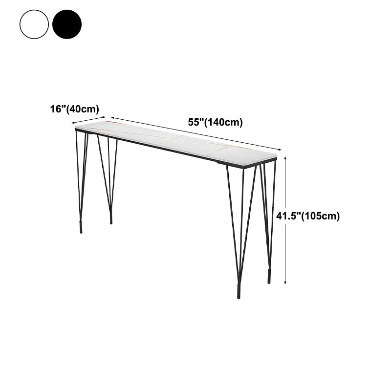 Mesa de barra de hierro negro industrial Mesa de mármol sintético Top 41.3 "H Mesa Bistro