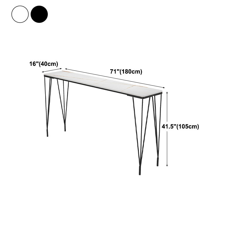 Mesa de barra de hierro negro industrial Mesa de mármol sintético Top 41.3 "H Mesa Bistro