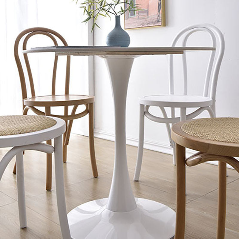 Industrial Iron Bar Table Round Top Indoor 41.3"H Bistro Table with Pedestal