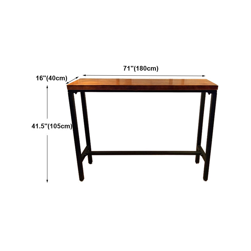 Wood Rectangle Top Counter Table Industrial 42-inch Height Table for Dining Room