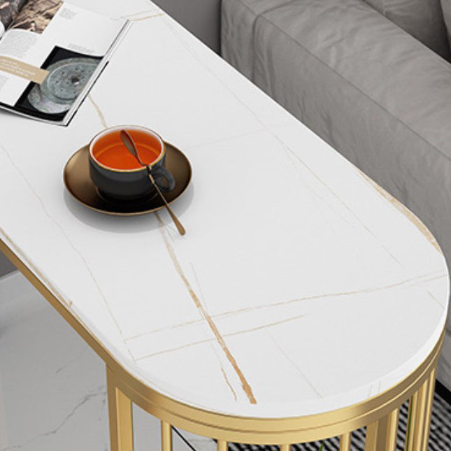 Glam Style Bar Table 42-inch Height Stone Top and Metal Base Bistro Storage Table