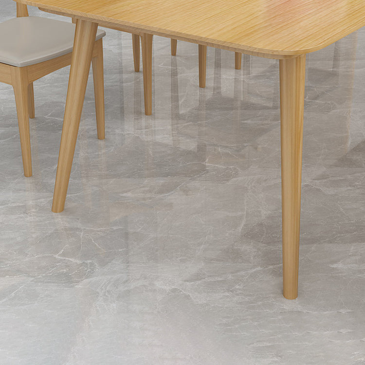Vast hout eigentijdse rechthoekige eettafel natuurlijke houten boventafel met 4 poten
