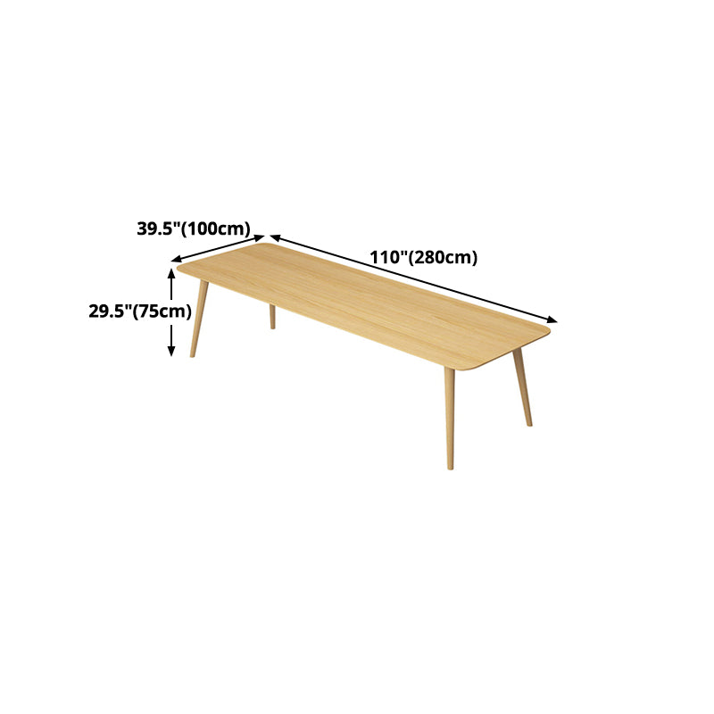 Vast hout eigentijdse rechthoekige eettafel natuurlijke houten boventafel met 4 poten
