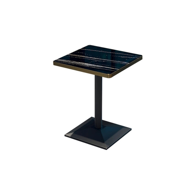 Industrial Style Dining Table Black Table with Metal Pedestal Base for Dining Room