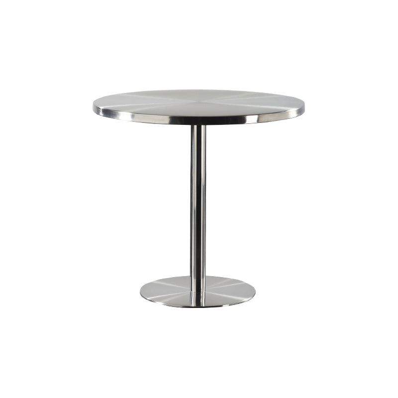 Mesa de comedor industrial mesa de acero inoxidable con base de pedestal para cocina