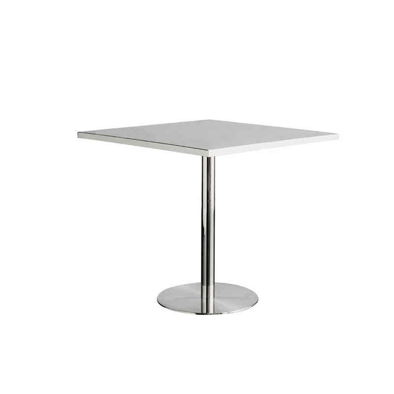 Mesa de comedor industrial mesa de acero inoxidable con base de pedestal para cocina