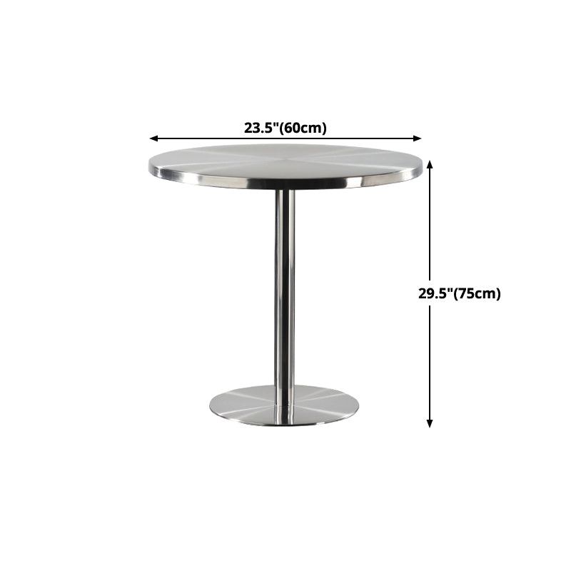 Mesa de comedor industrial mesa de acero inoxidable con base de pedestal para cocina