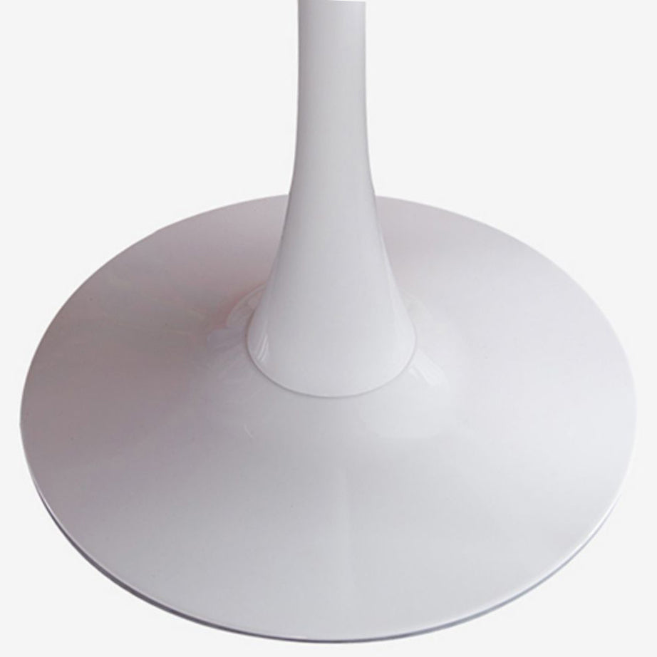 Mesa de comedor moderna de madera artificial, mesa redonda con base de pedestal de metal