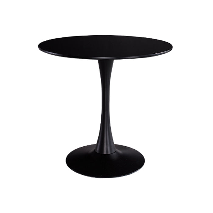 Mesa de comedor moderna de madera artificial, mesa redonda con base de pedestal de metal