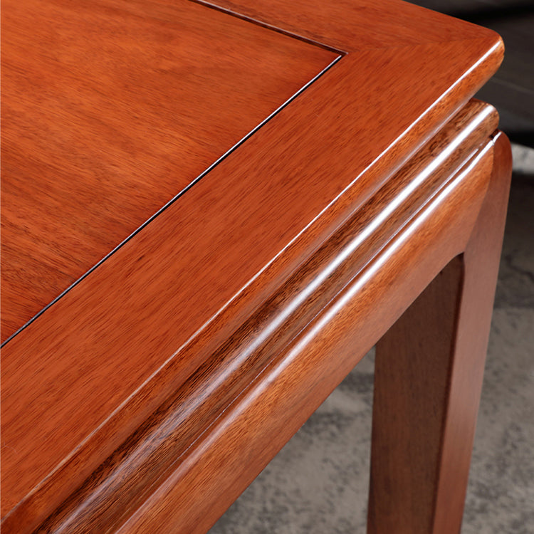 Mesa de comedor rectangular moderna de mediados de siglo de madera maciza, mesa marrón para comedor