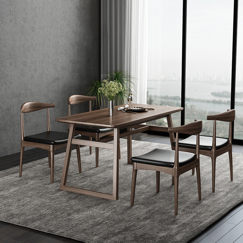1/5/7 pc's Ash Wood Modern Dining Set met rechthoekige tafel en houten stoelen dinette set