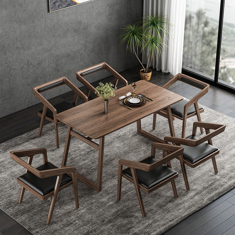 1/5/7 pc's Ash Wood Modern Dining Set met rechthoekige tafel en houten stoelen dinette set