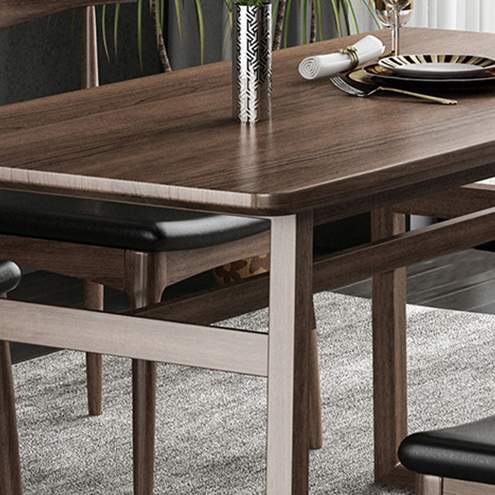 1/5/7 pc's Ash Wood Modern Dining Set met rechthoekige tafel en houten stoelen dinette set