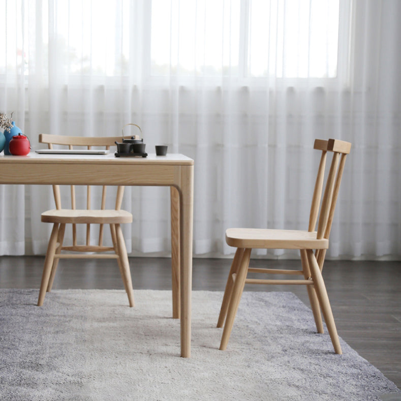 Modern 1/4/5 stukken Dinerset Ash houten eettafel ingesteld met Windsor -stoelen
