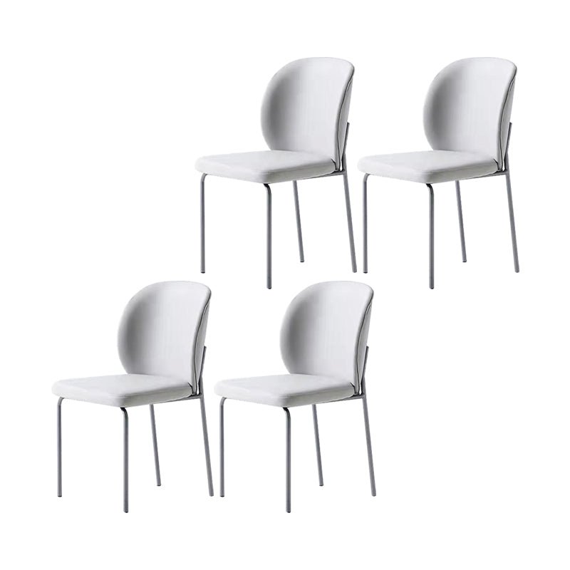 Silla lateral casera contemporánea Silla de comedor tapizada con patas de metal Wingback