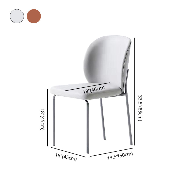 Silla lateral casera contemporánea Silla de comedor tapizada con patas de metal Wingback
