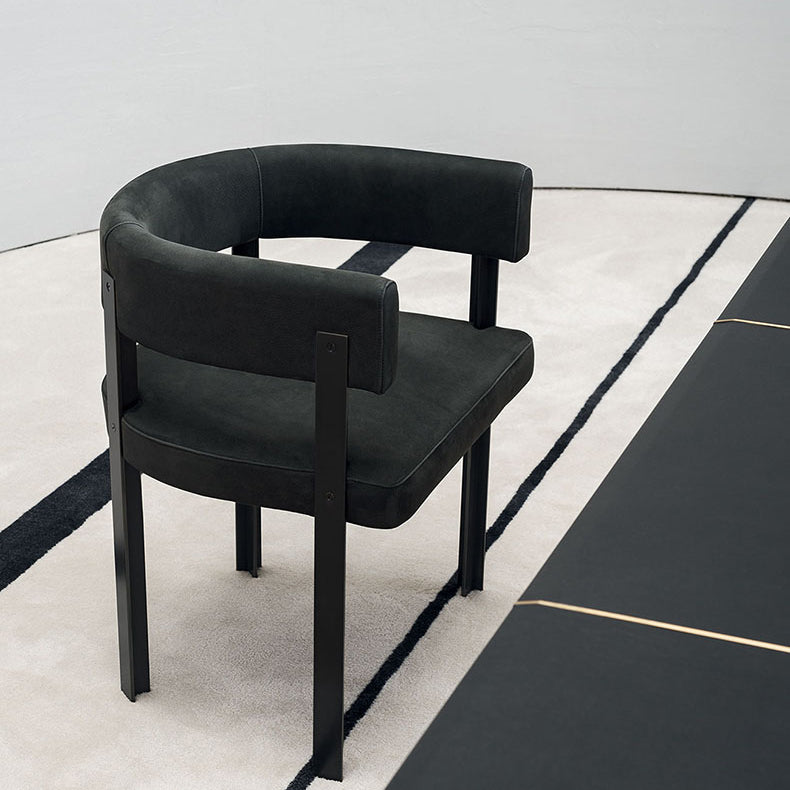 Fauteuils de salle à manger de style moderne, fauteuils rembourrés avec pieds en métal noir