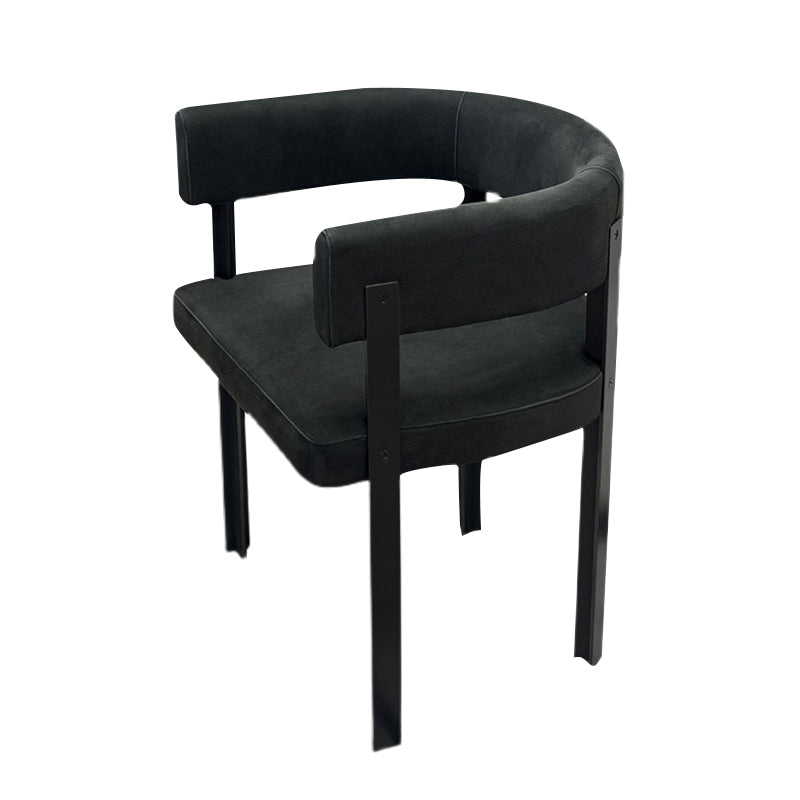 Fauteuils de salle à manger de style moderne, fauteuils rembourrés avec pieds en métal noir