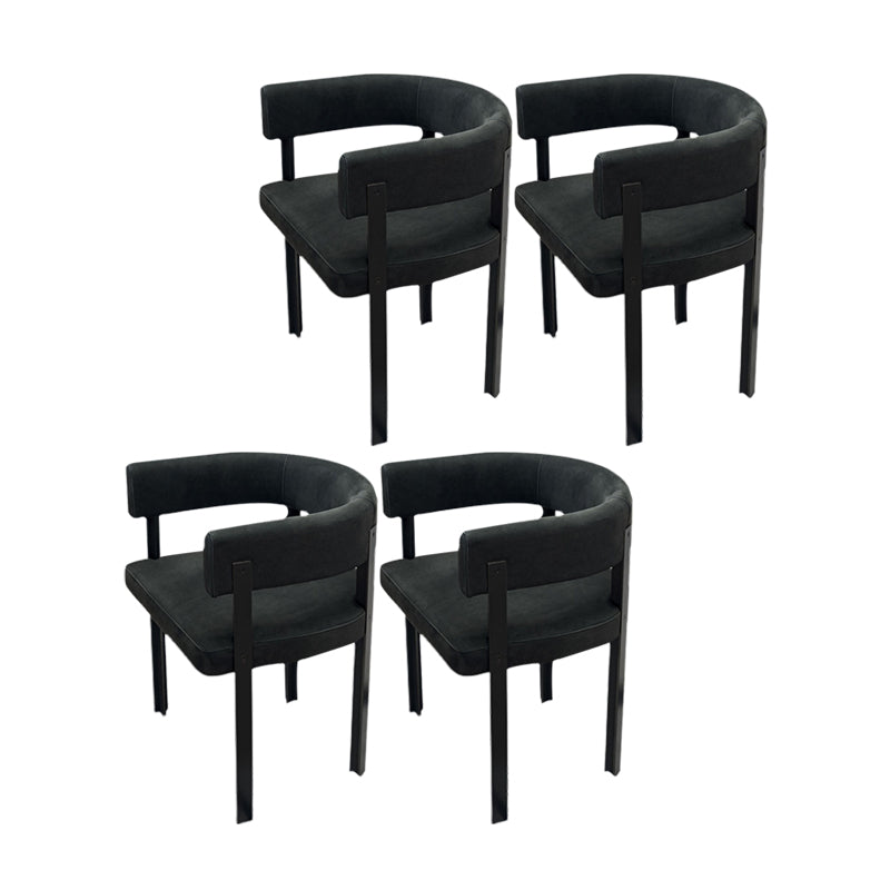 Fauteuils de salle à manger de style moderne, fauteuils rembourrés avec pieds en métal noir