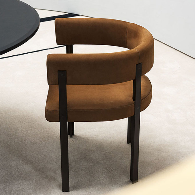 Fauteuils de salle à manger de style moderne, fauteuils rembourrés avec pieds en métal noir