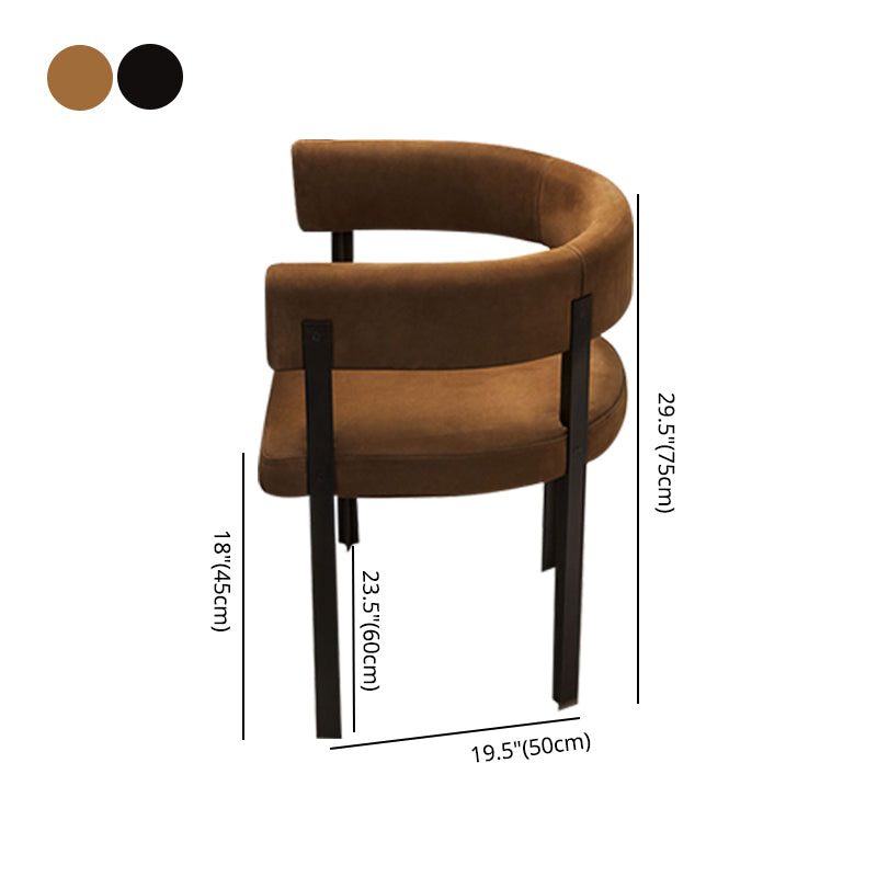 Fauteuils de salle à manger de style moderne, fauteuils rembourrés avec pieds en métal noir
