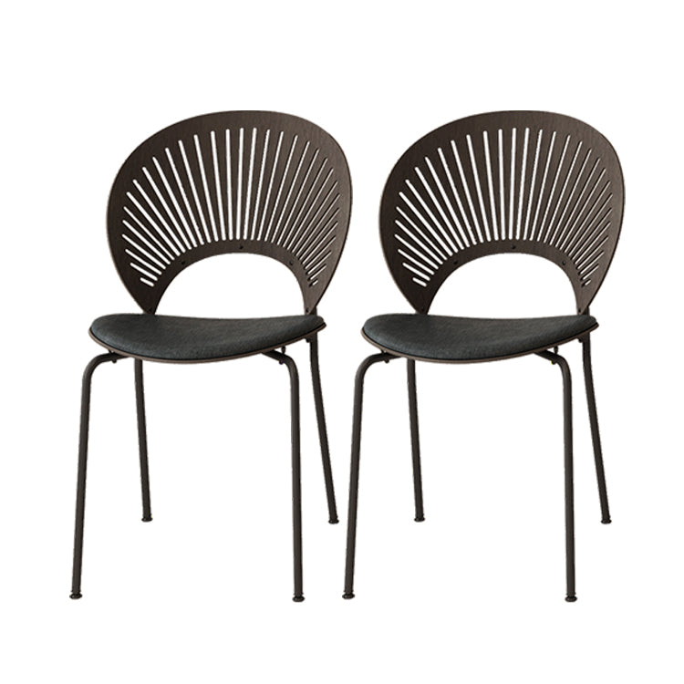 Modern Dining Armless Chairs Indoor Dining Side Chairs with Metal Legs