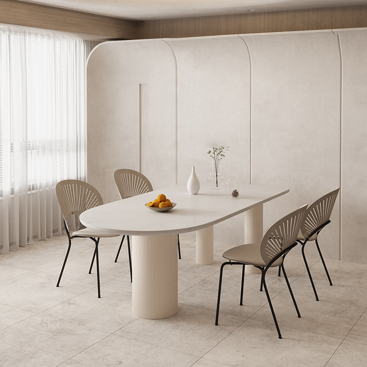 Sillas sin brazos de comedor modernas Sillas laterales de comedor interior con patas de metal