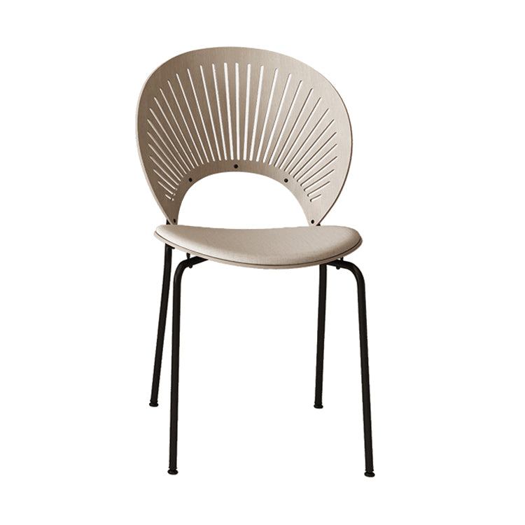 Sillas sin brazos de comedor modernas Sillas laterales de comedor interior con patas de metal