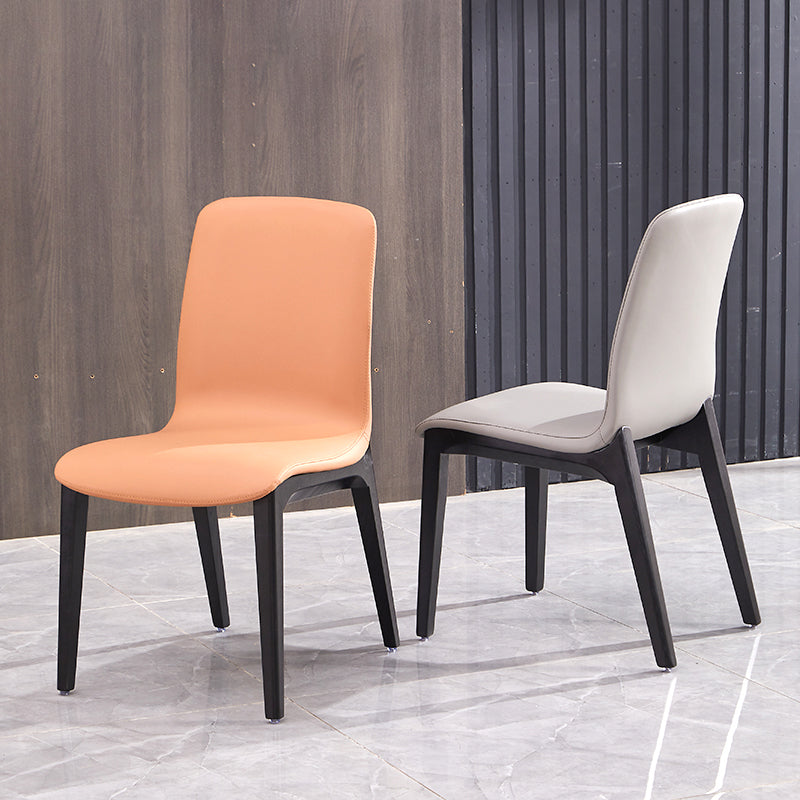 Silla de comedor de madera moderna, sillas de comedor de cuero sintético para uso en restaurantes