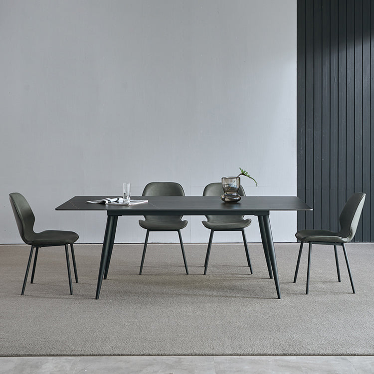 Silla de comedor de metal industrial, sillas de comedor de cuero sintético para uso en restaurantes