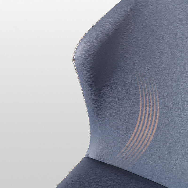 Silla de comedor de cuero contemporánea con respaldo lateral para sala de conferencias