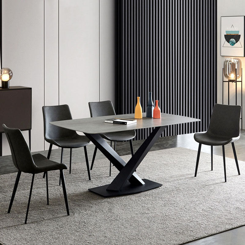 Cuir de style contemporain dinant des chaises de bras solides de cuisine de chaises