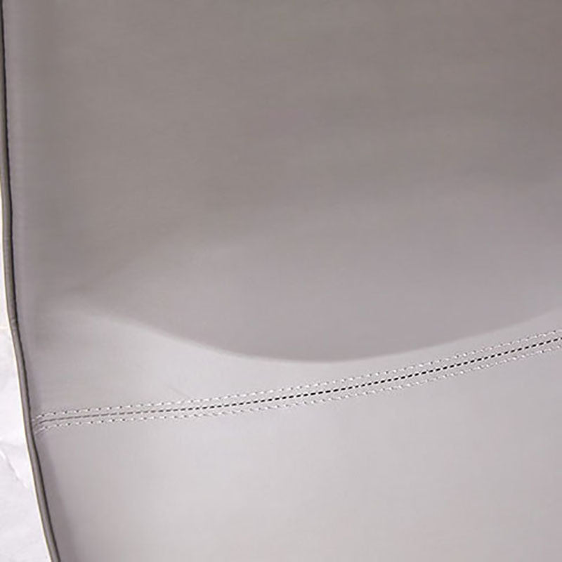 Chaise de salle à manger en cuir avec dossier solide et pieds noirs, maison industrielle