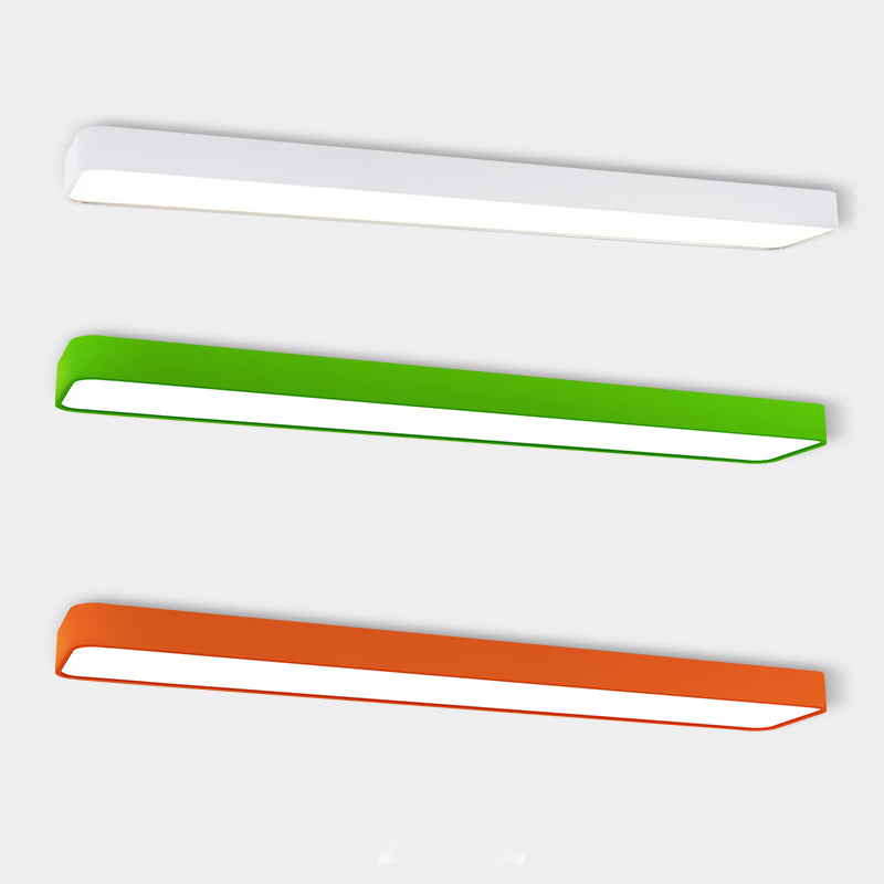 Rectangle Shape Ceiling Lamp Modern Aluminium 1 Light Flush Mount for Kindergarten