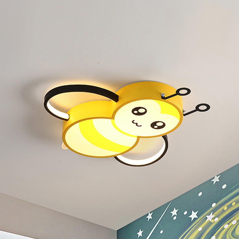 Bee Shape LED Ceiling Lamp Modern Iron 1 Light Flush Mount for Kindergarten