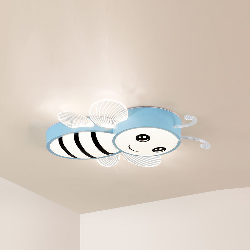 Bee Shape LED Ceiling Lamp Modern Iron 1 Light Flush Mount for Kindergarten