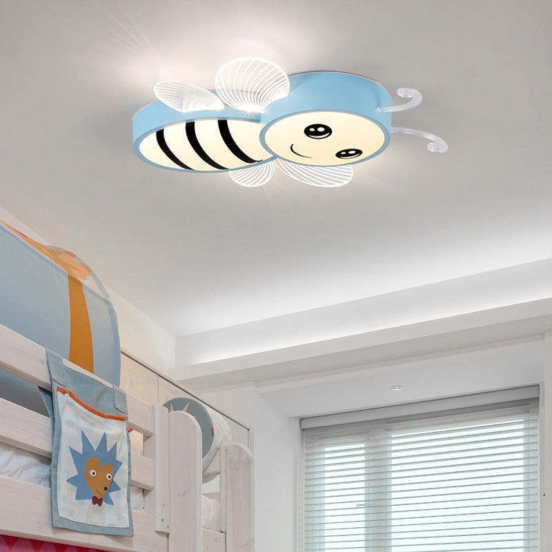 Bee Shape LED Ceiling Lamp Modern Iron 1 Light Flush Mount for Kindergarten