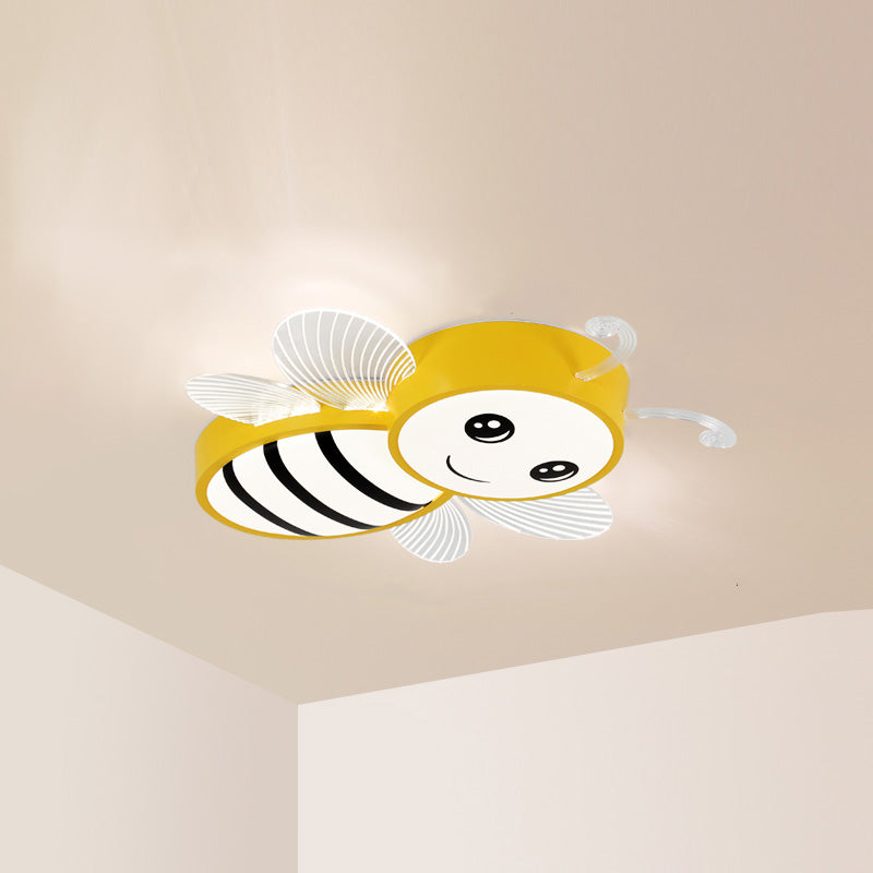 Bee Shape LED Ceiling Lamp Modern Iron 1 Light Flush Mount for Kindergarten