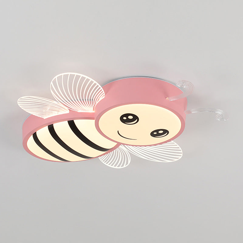 Bee Shape LED Ceiling Lamp Modern Iron 1 Light Flush Mount for Kindergarten