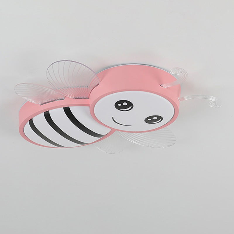Bee Shape LED Ceiling Lamp Modern Iron 1 Light Flush Mount for Kindergarten