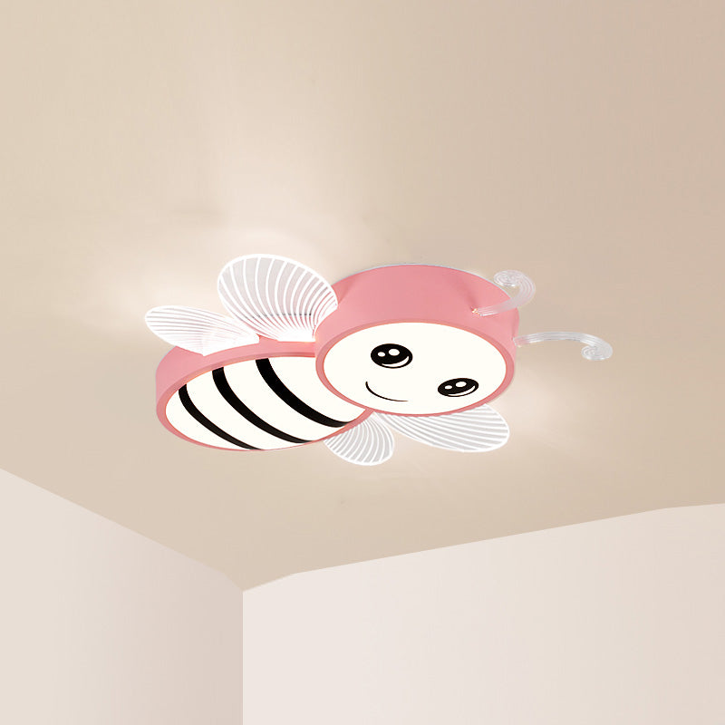 Bee Shape LED Ceiling Lamp Modern Iron 1 Light Flush Mount for Kindergarten