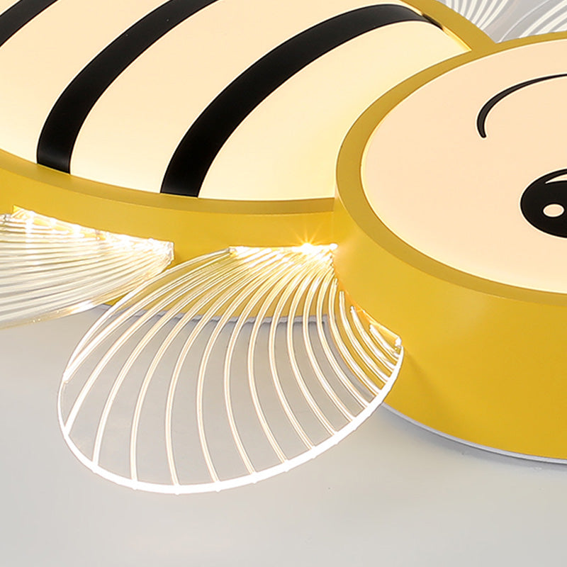 Bee Shape LED Ceiling Lamp Modern Iron 1 Light Flush Mount for Kindergarten