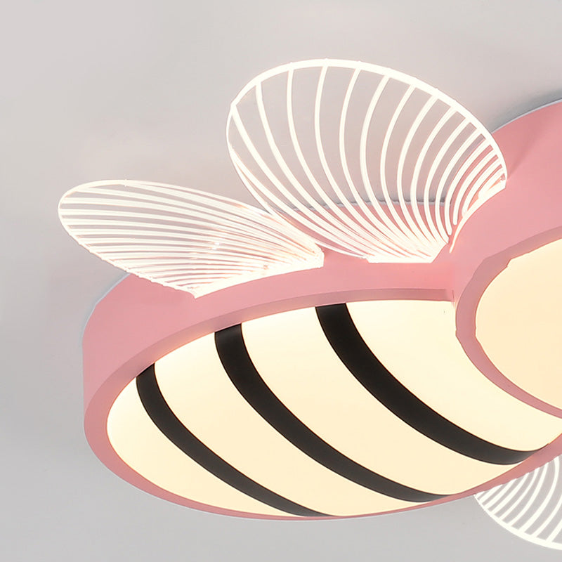 Bee Shape LED Ceiling Lamp Modern Iron 1 Light Flush Mount for Kindergarten