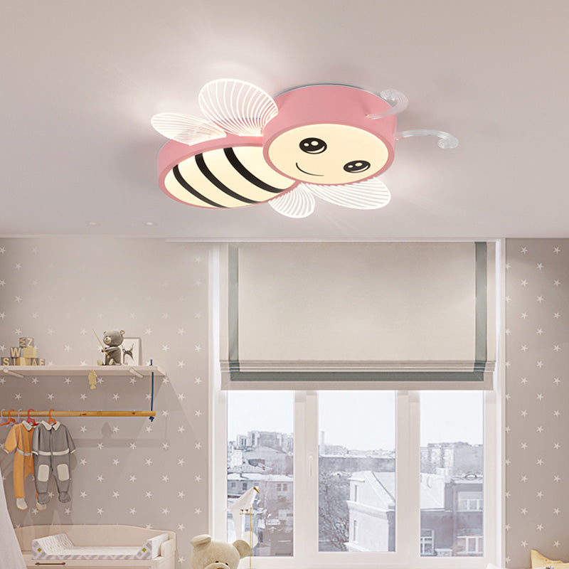Bee Shape LED Ceiling Lamp Modern Iron 1 Light Flush Mount for Kindergarten