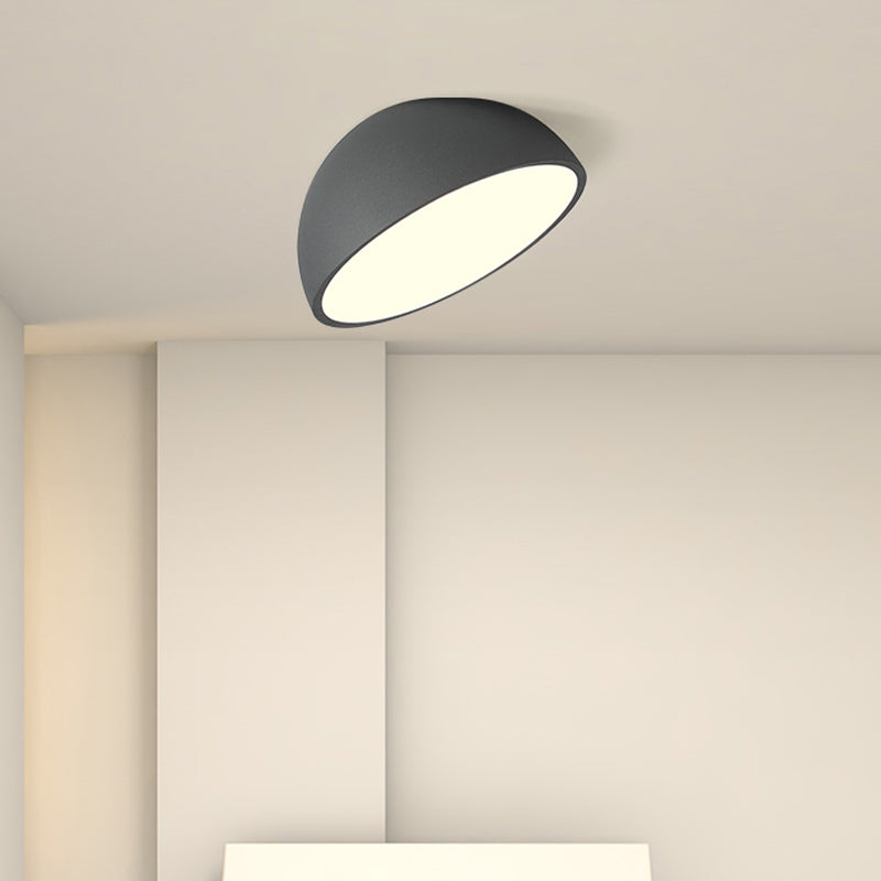 Modern Minimalist LED Flush Mount Iron Hemisphere Sconce Ceiling Light with Acrylic Shade