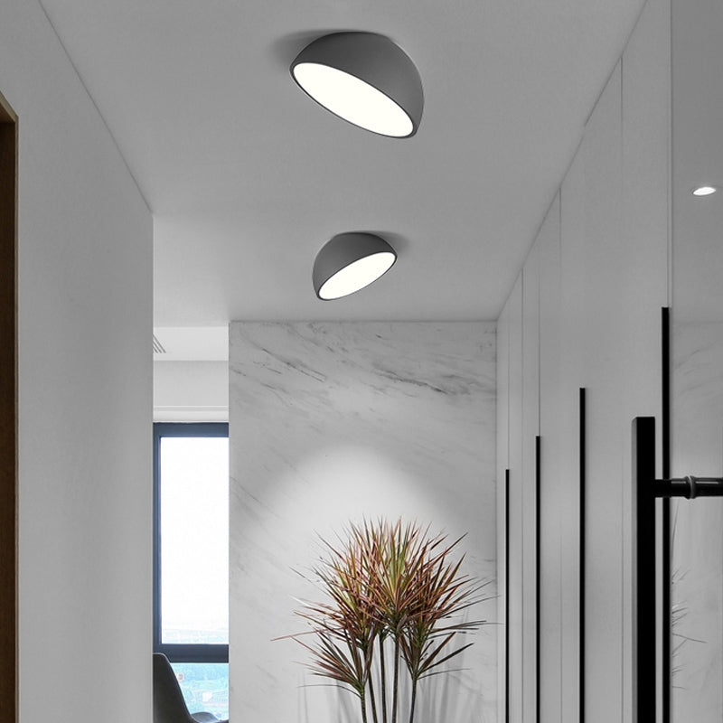 Modern Minimalist LED Flush Mount Iron Hemisphere Sconce Ceiling Light with Acrylic Shade