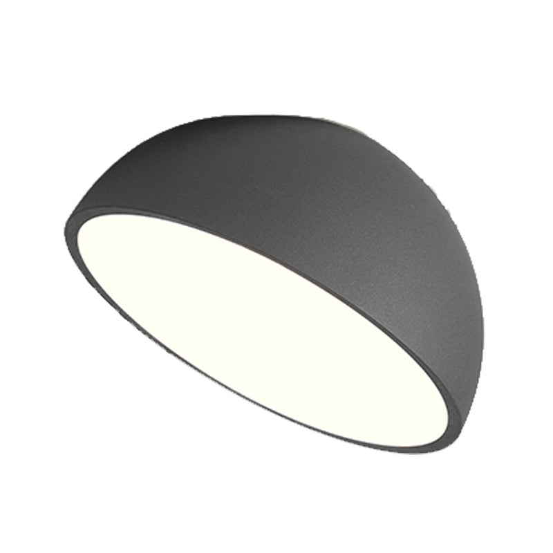 Modern Minimalist LED Flush Mount Iron Hemisphere Sconce Ceiling Light with Acrylic Shade