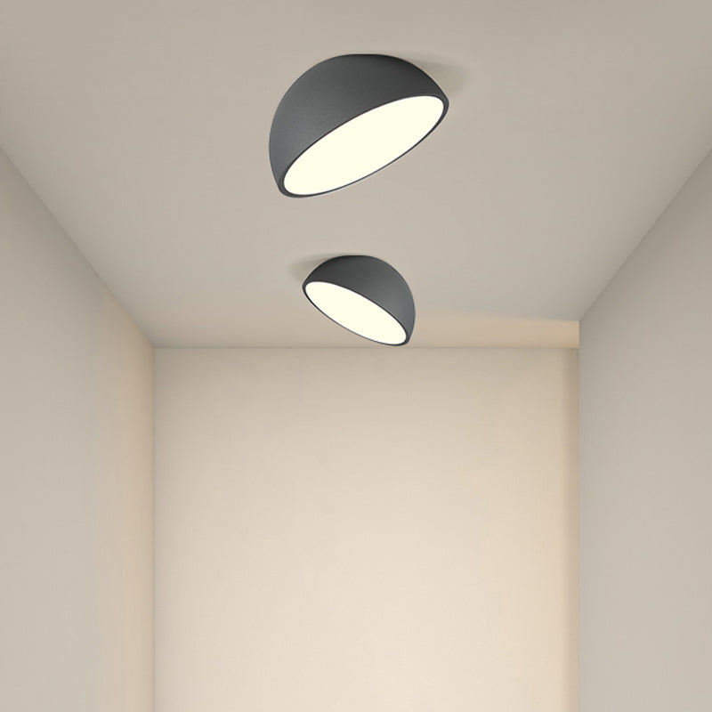 Modern Minimalist LED Flush Mount Iron Hemisphere Sconce Ceiling Light with Acrylic Shade