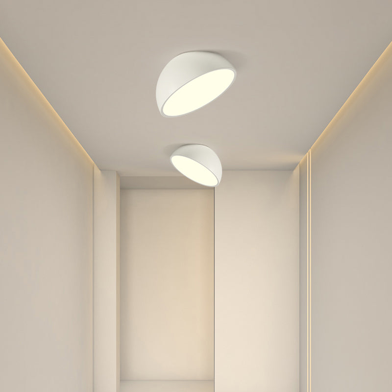 Modern Minimalist LED Flush Mount Iron Hemisphere Sconce Ceiling Light with Acrylic Shade